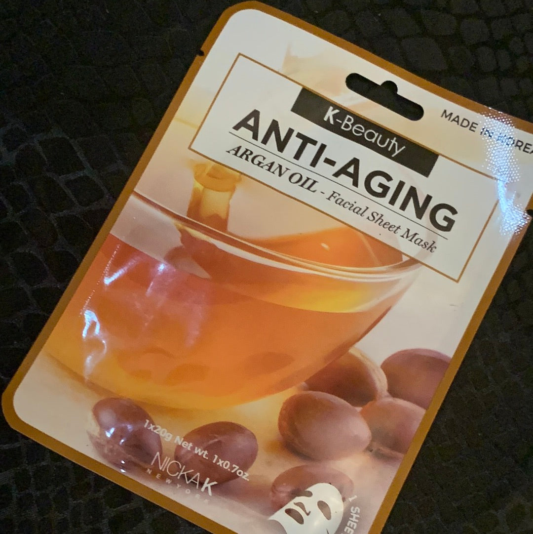 Anti Aging Argan Oil Facial Sheet Mask