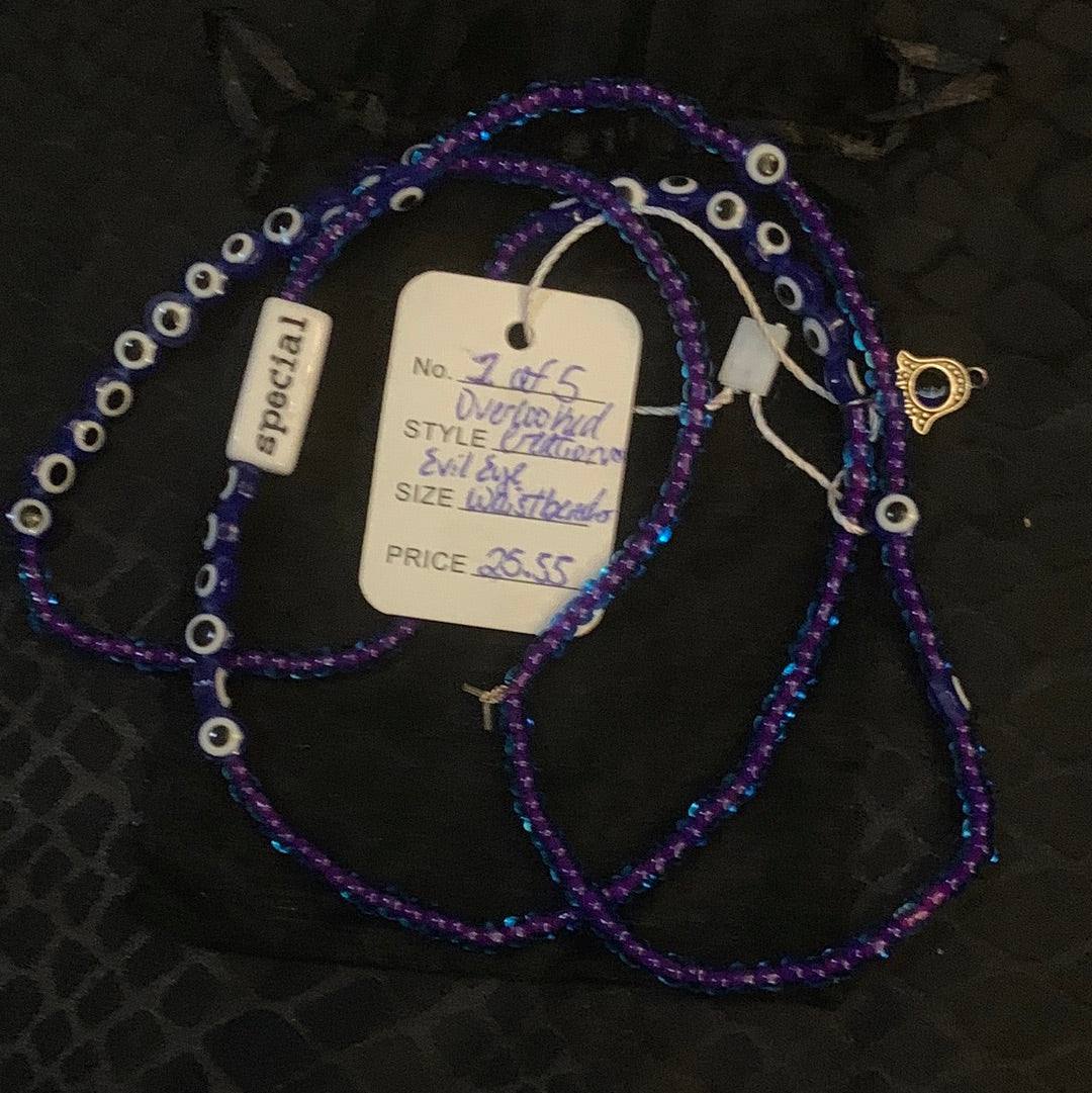 Purple waistbeads with evil eye Protection