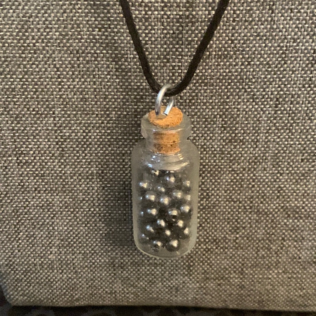 Hematite Glass Bead Necklace