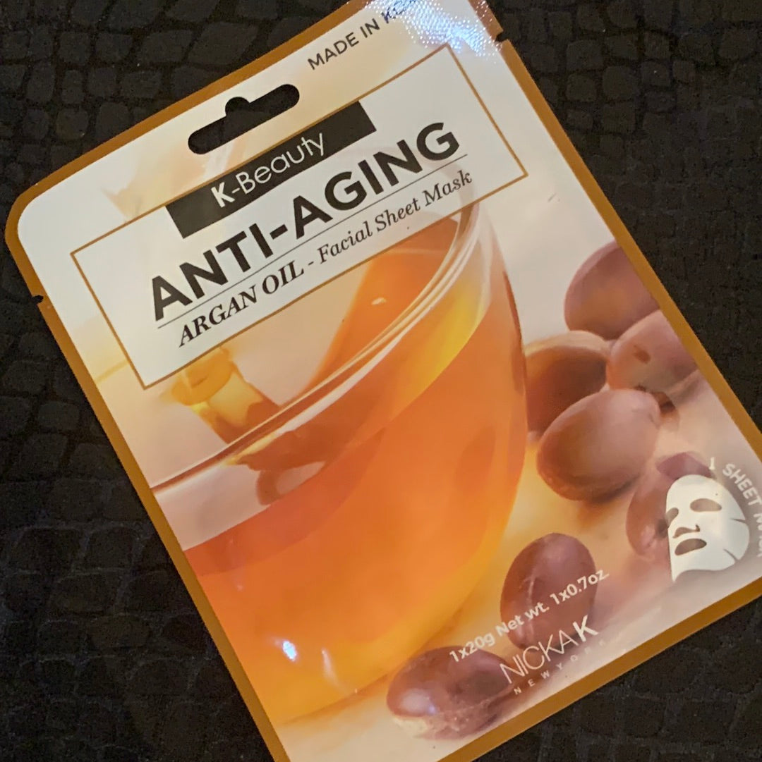 Anti Aging Argan Oil Facial Sheet Mask