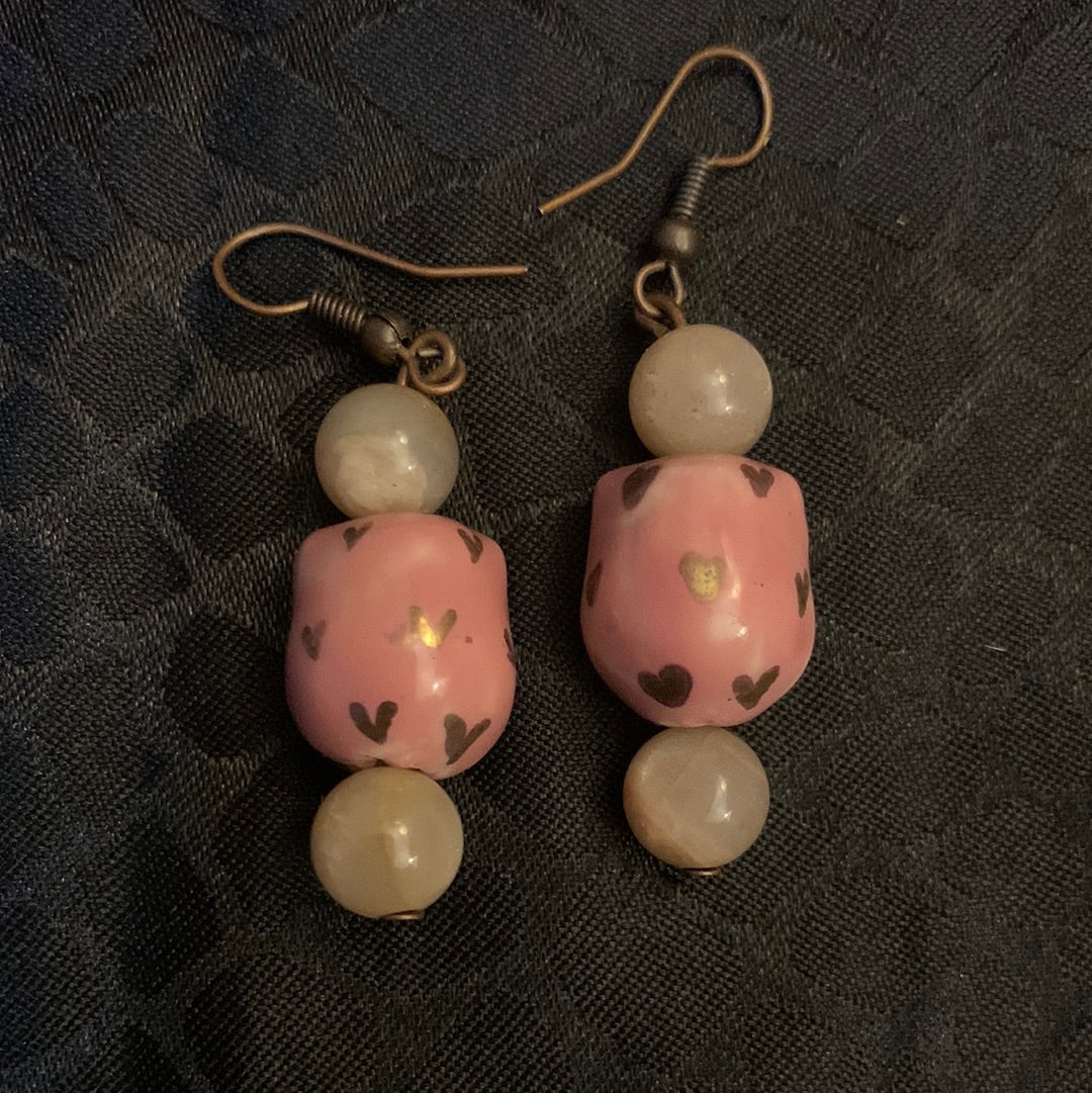 Owl Pink Quartz Earrings
