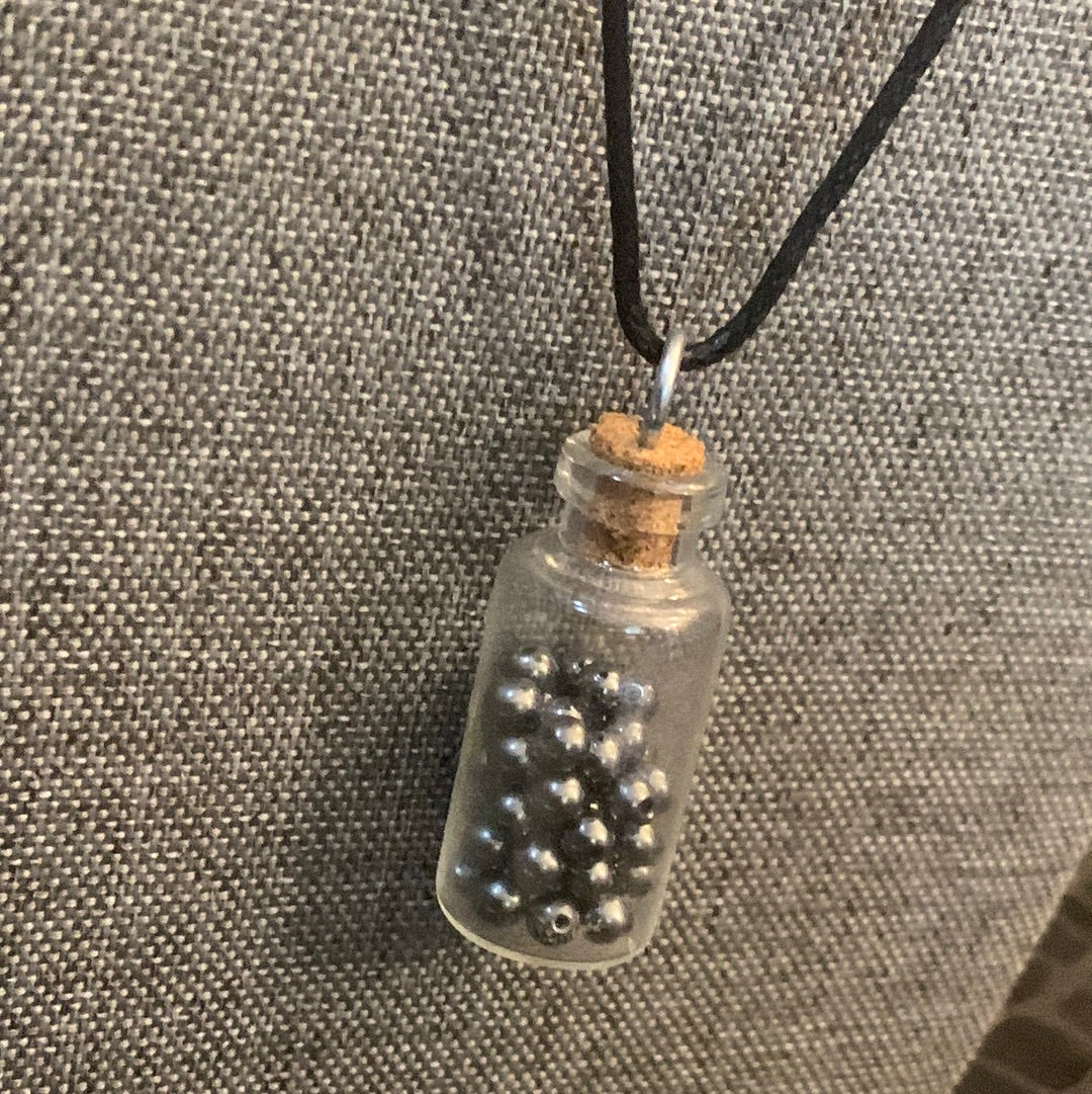 Hematite Glass Bead Necklace