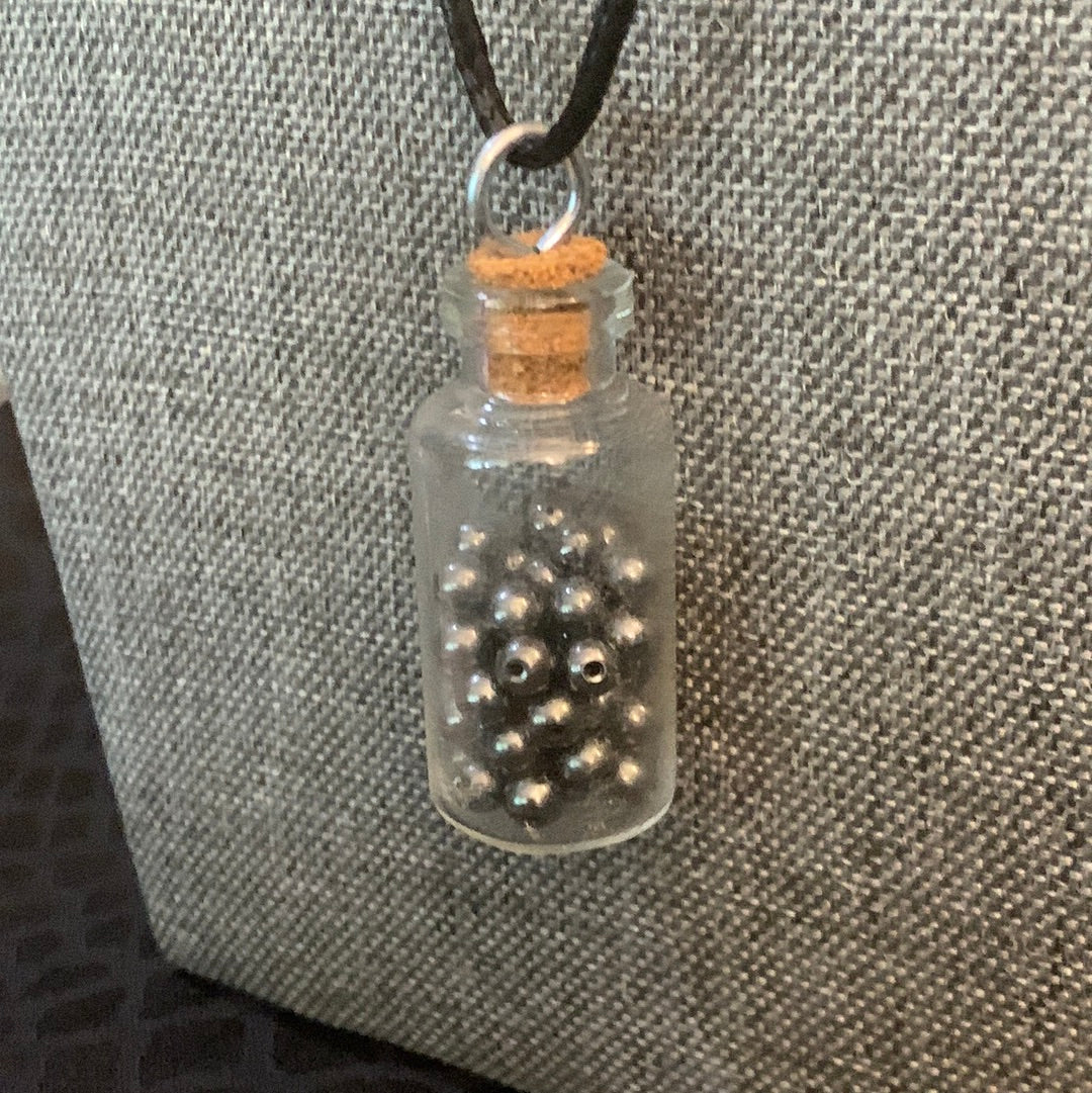 Hematite Glass Bead Necklace