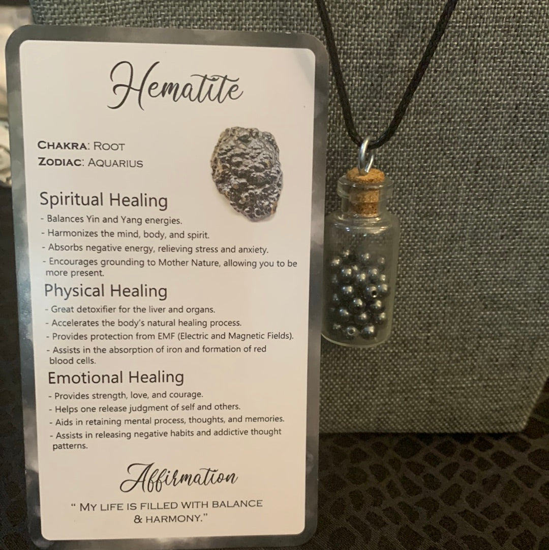 Hematite Glass Bead Necklace