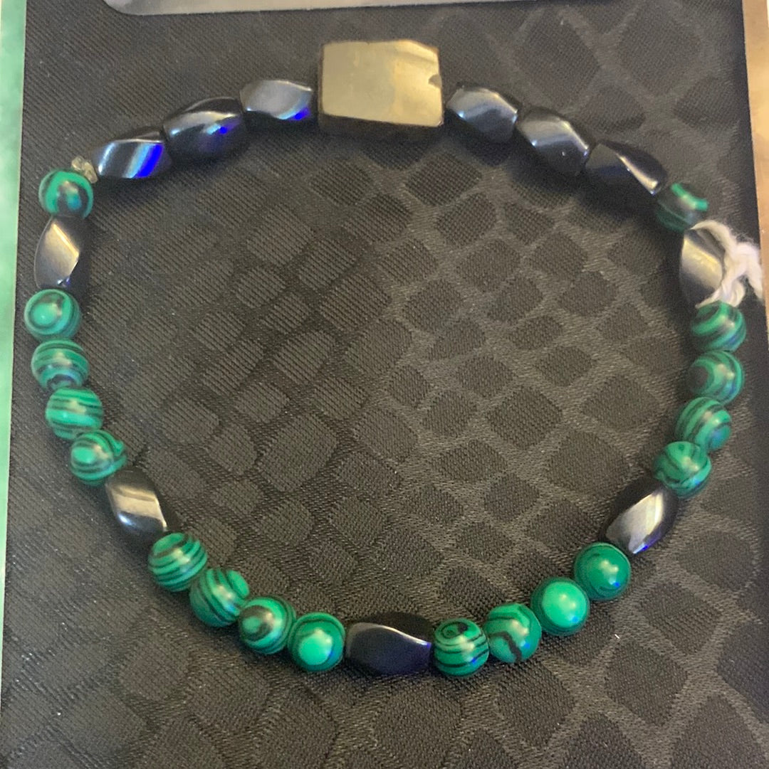 Hematite , Tiger Eye , Malachite Bracelet
