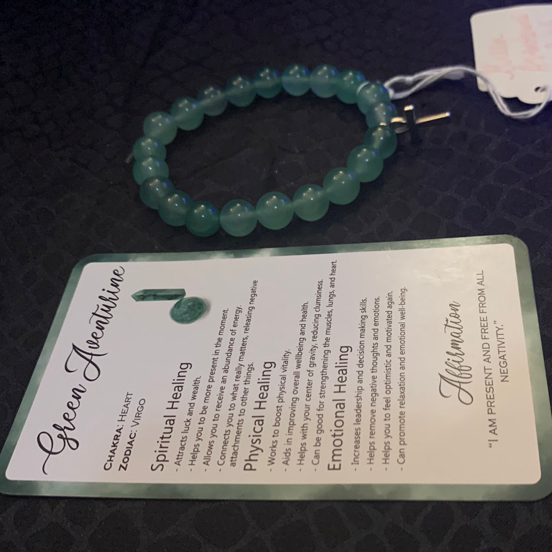 Green Aventurine Bracelet with Ankh