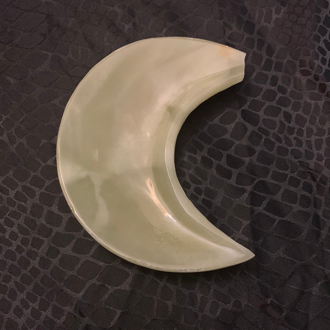 Jade half moon with chip on tip