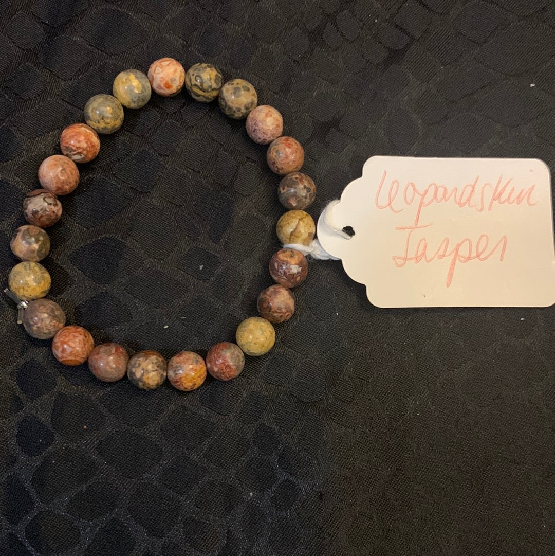 Leopardskin Jasper Crystal Bracelet