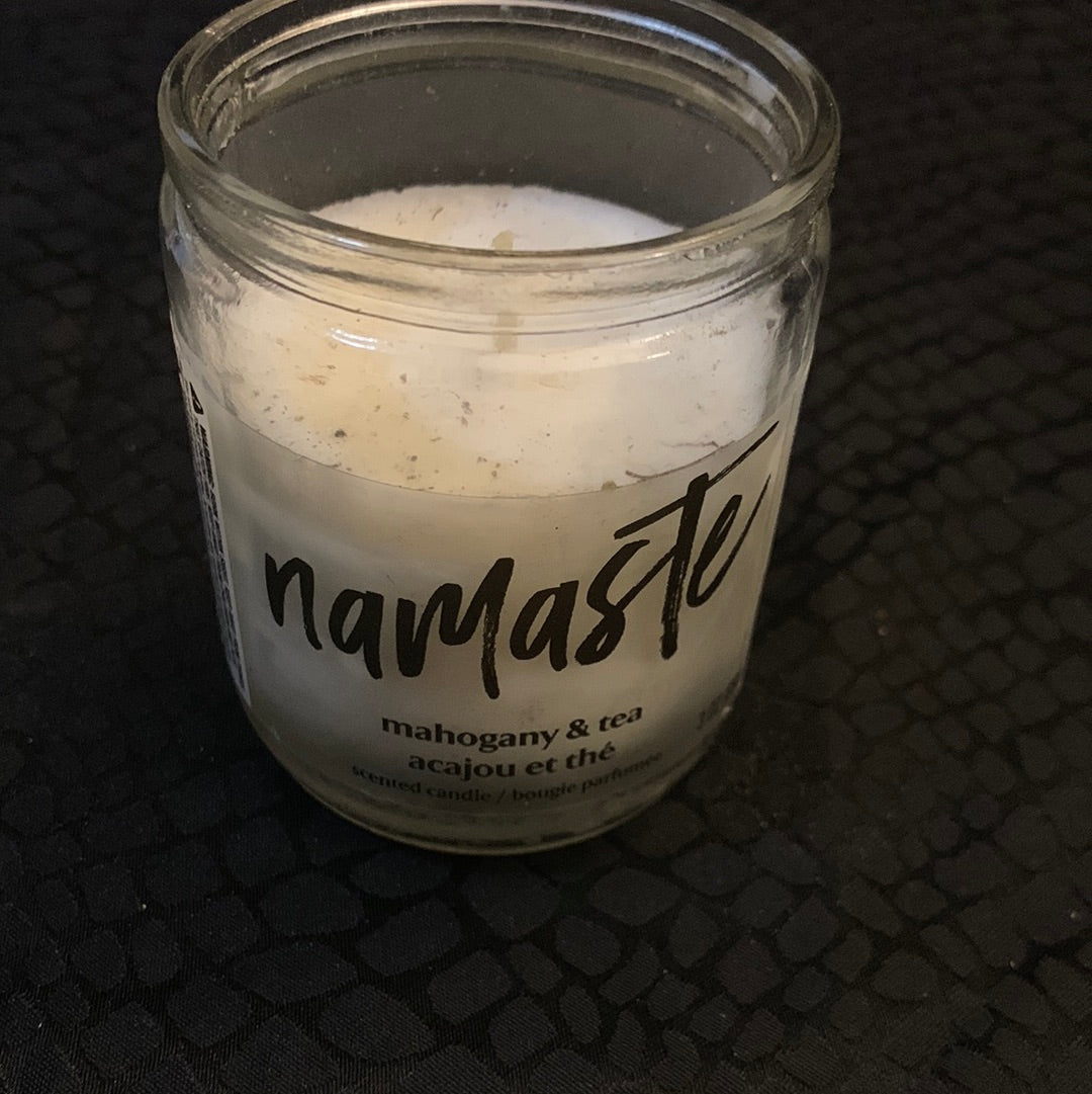 Namaste Mahogany and tea scented candle