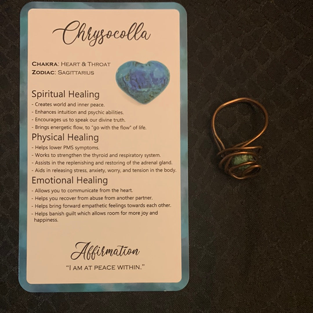 Chrysocolla Crystal Ring