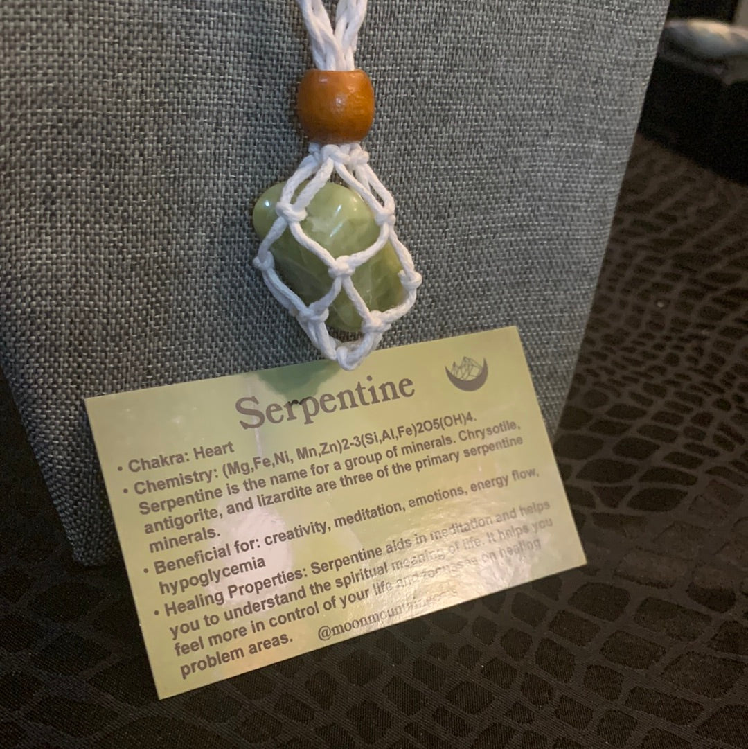 Serpentine Crystal Cage Necklace