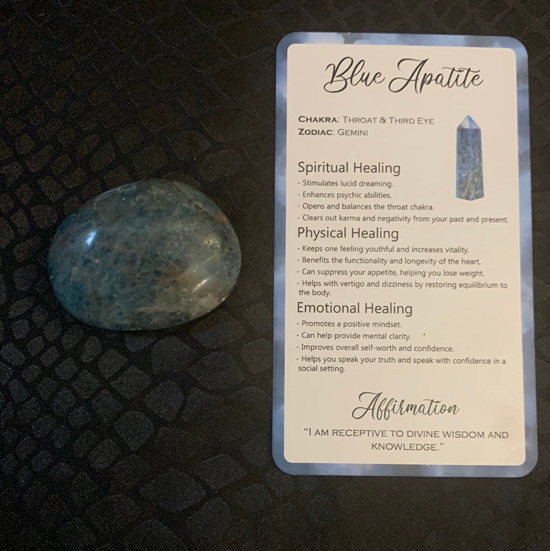 Blue Apatite Polished Crystal